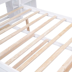 Bellemave Storage Platform Bed with Pull Out Shelves and Twin Size Trundle