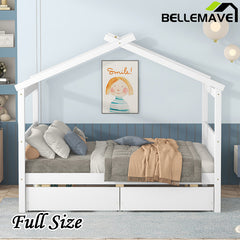 Bellemave® Wooden House Bed with 2 Drawers