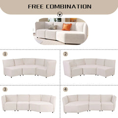 Bellemave 106.3" Stylish Sofa Set with Polyester Upholstery with Adjustable Back with Free Combination Bellemave