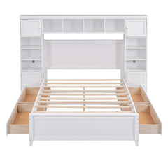 Bellemave® Wooden Platform Bed with All-in-One Cabinet and Shelf Bellemave®