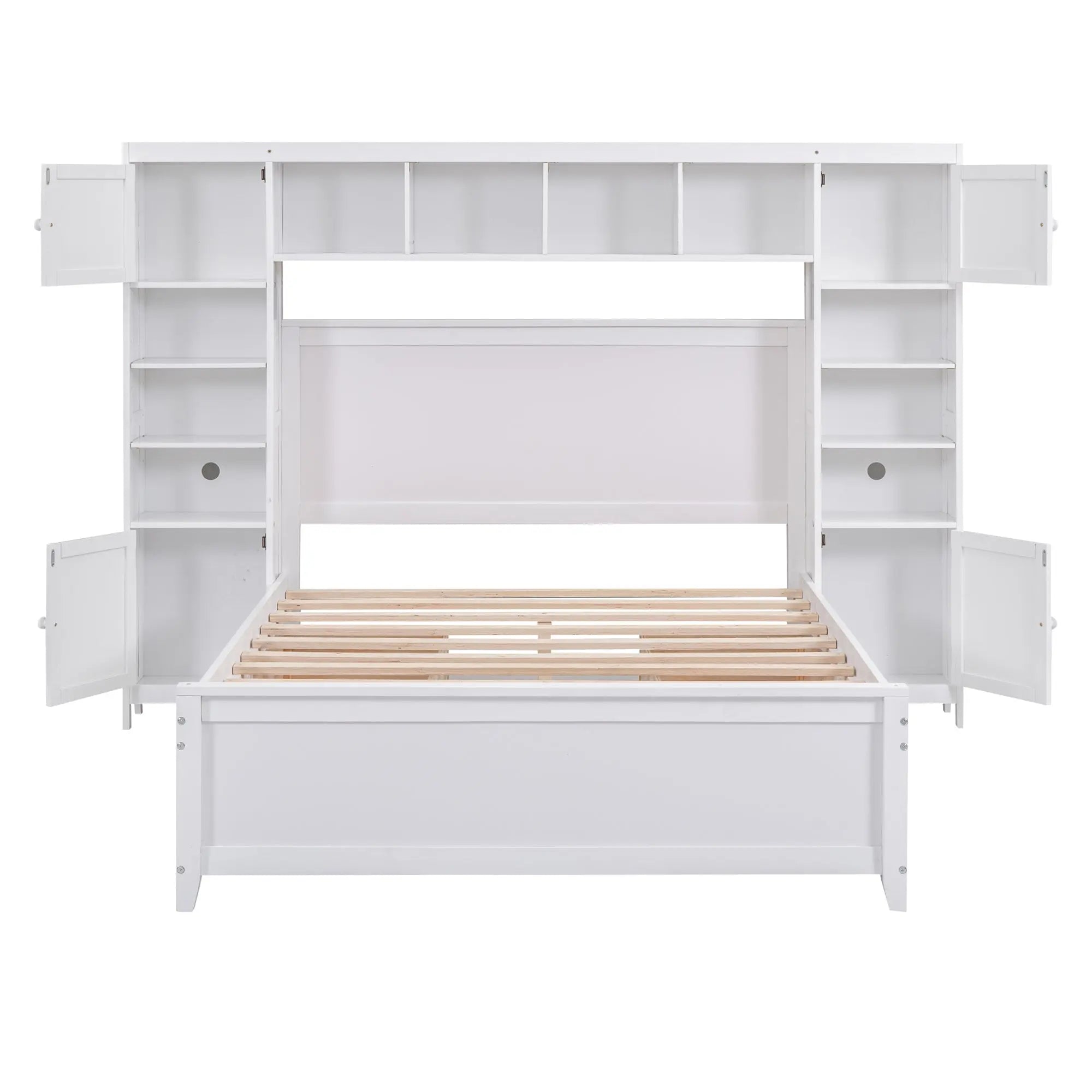 Bellemave® Wooden Platform Bed with All-in-One Cabinet and Shelf Bellemave®