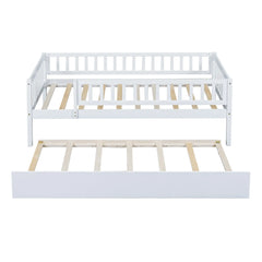 Bellemave Wood Daybed with Trundle and Fence Guardrails Bellemave