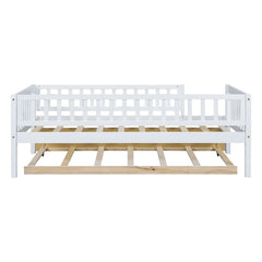 Bellemave Wood Daybed with Trundle and Fence Guardrails Bellemave