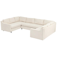 Bellemave 117" 3 Pieces Upholstered U-Shaped Large Sectional Sofa with Thick Seat and Back cushions Bellemave