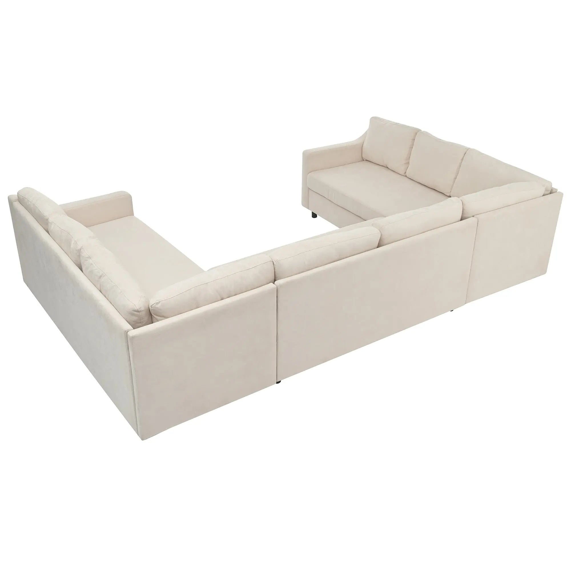 Bellemave 117" 3 Pieces Upholstered U-Shaped Large Sectional Sofa with Thick Seat and Back cushions Bellemave
