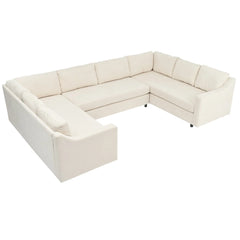 Bellemave 117" 3 Pieces Upholstered U-Shaped Large Sectional Sofa with Thick Seat and Back cushions Bellemave