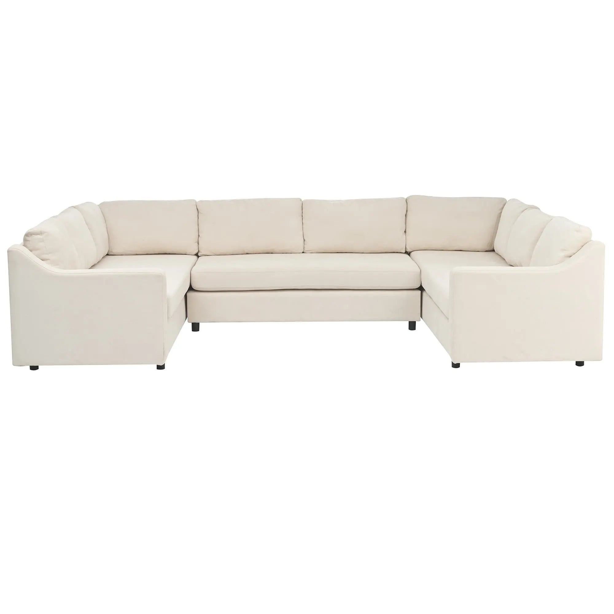 Bellemave 117" 3 Pieces Upholstered U-Shaped Large Sectional Sofa with Thick Seat and Back cushions Bellemave