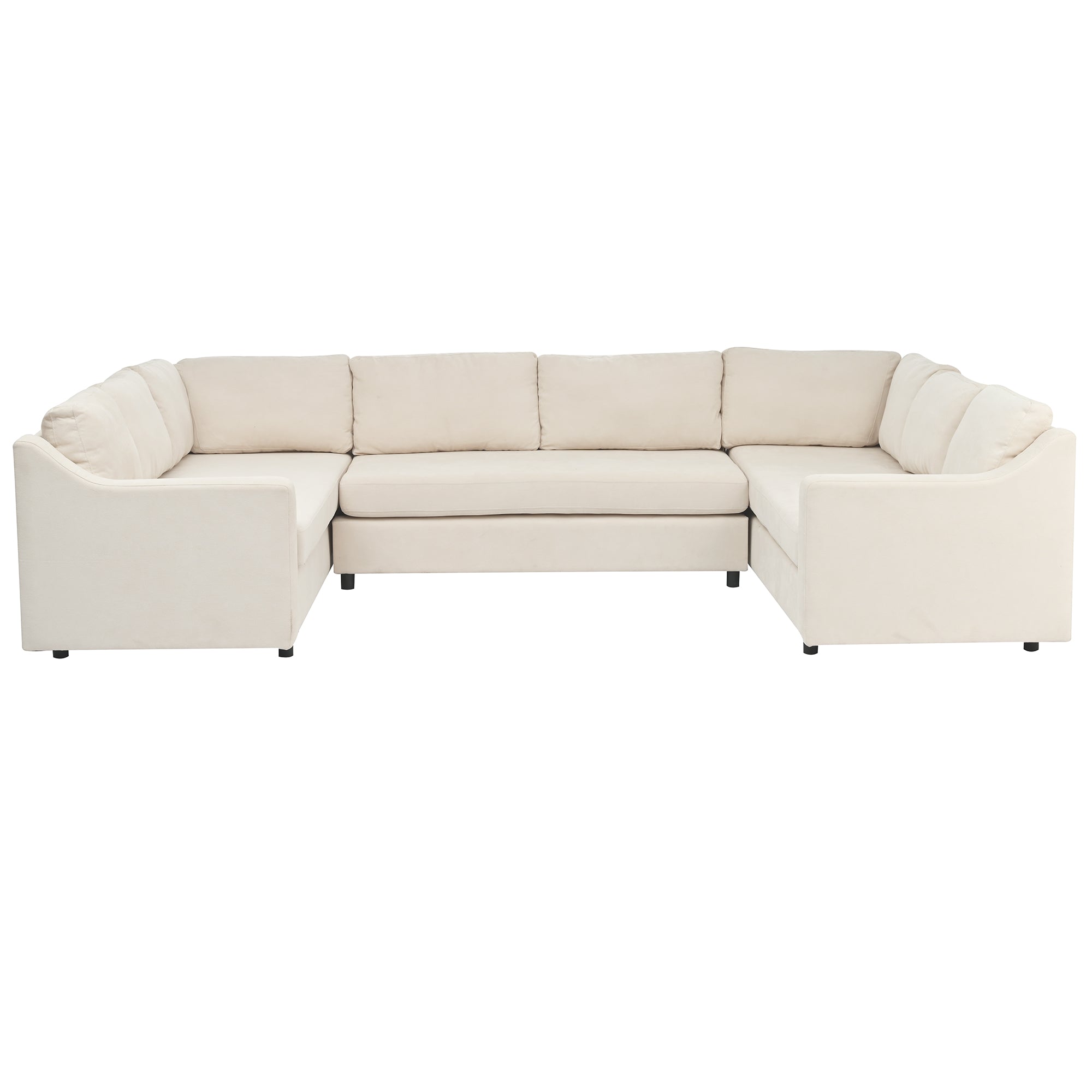 Bellemave 117" 3 Pieces Upholstered U-Shaped Large Sectional Sofa with Thick Seat and Back cushions