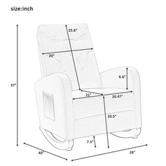 Bellemave Baby Room High Back Rocking Chair Nursery Chair with Comfortable Fabric Padded