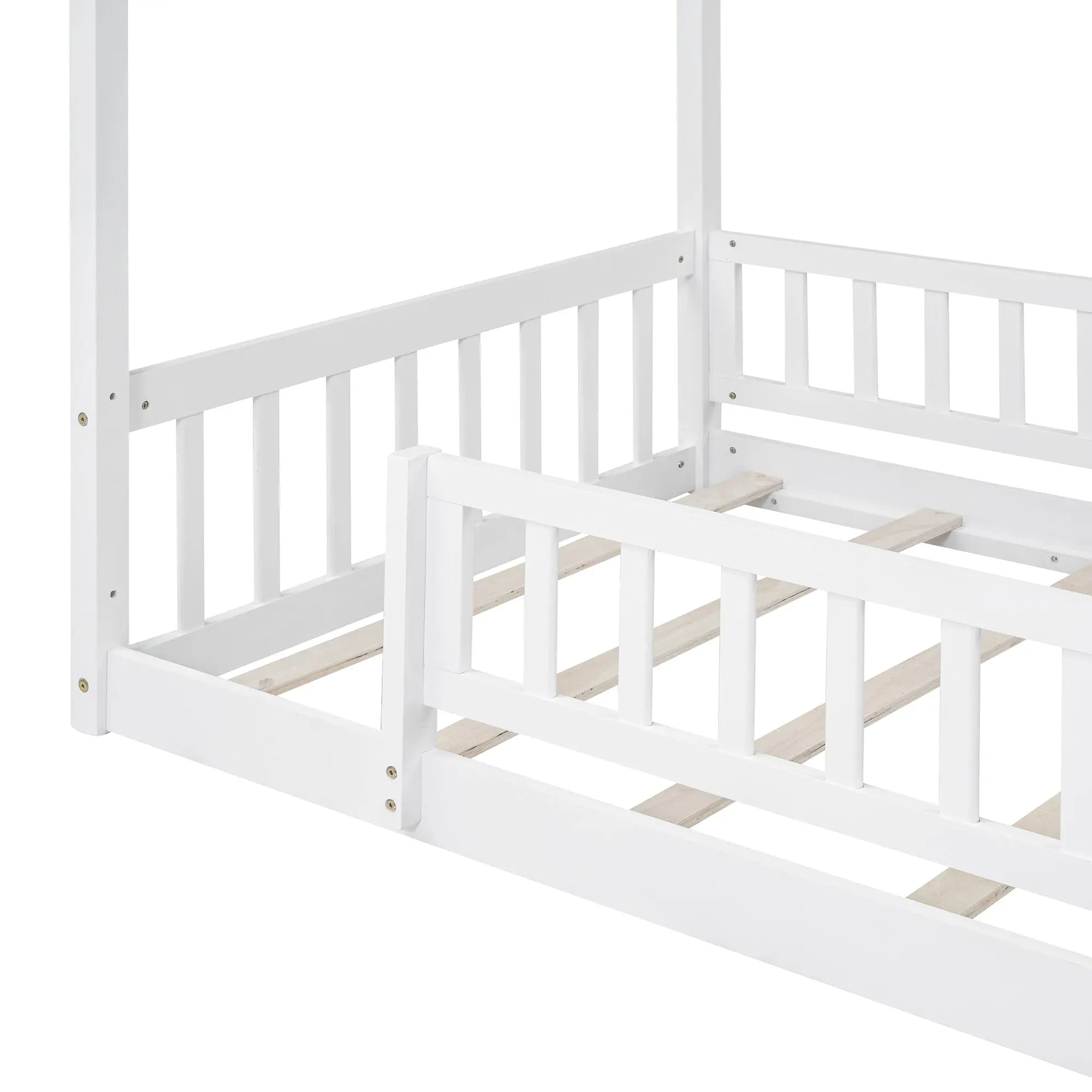 Bellemave® Wood House Bed Frame with Fence Bellemave®