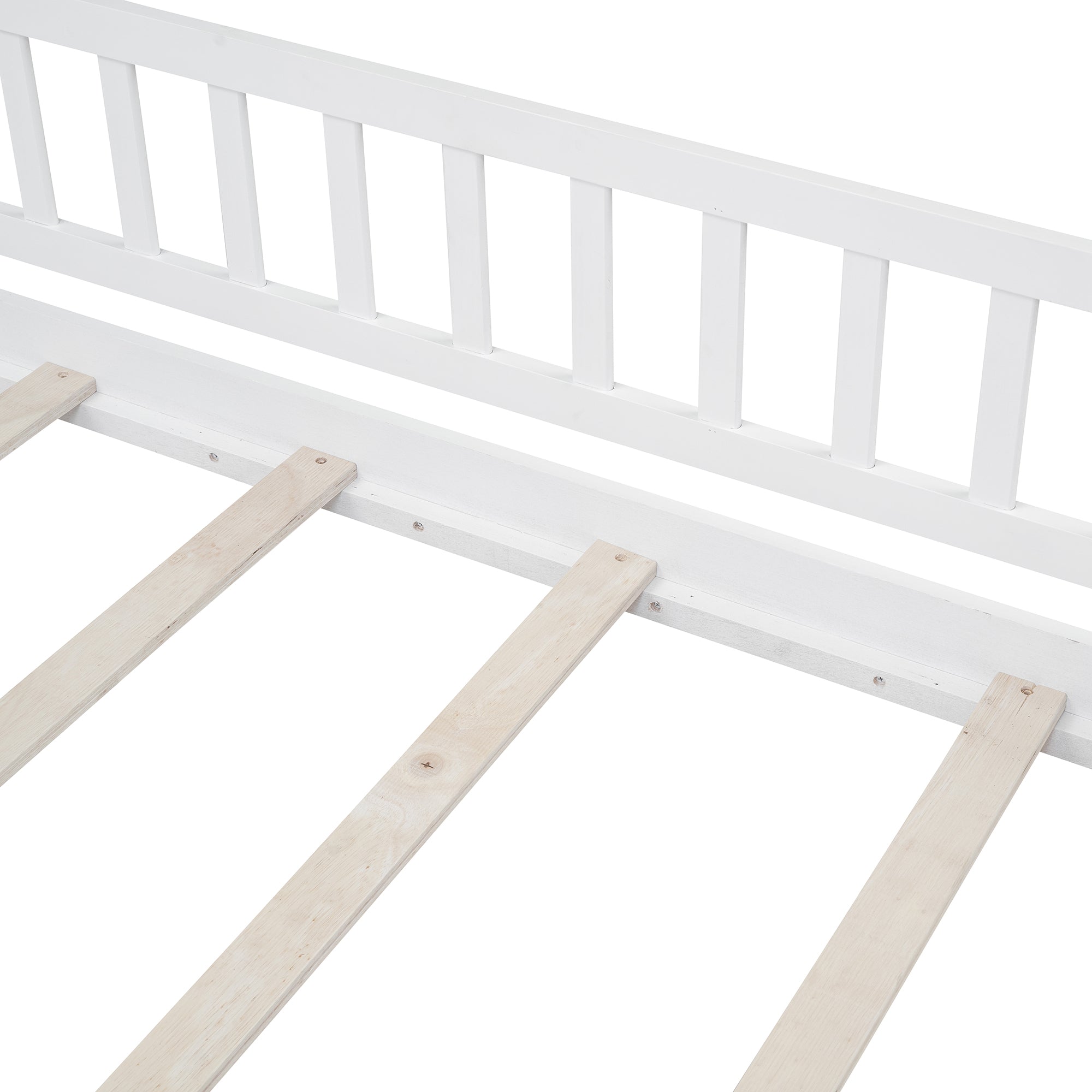 Bellemave Wood House Bed Frame with Fence