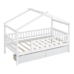 Bellemave® Wooden House Bed with Two Drawers Bellemave®