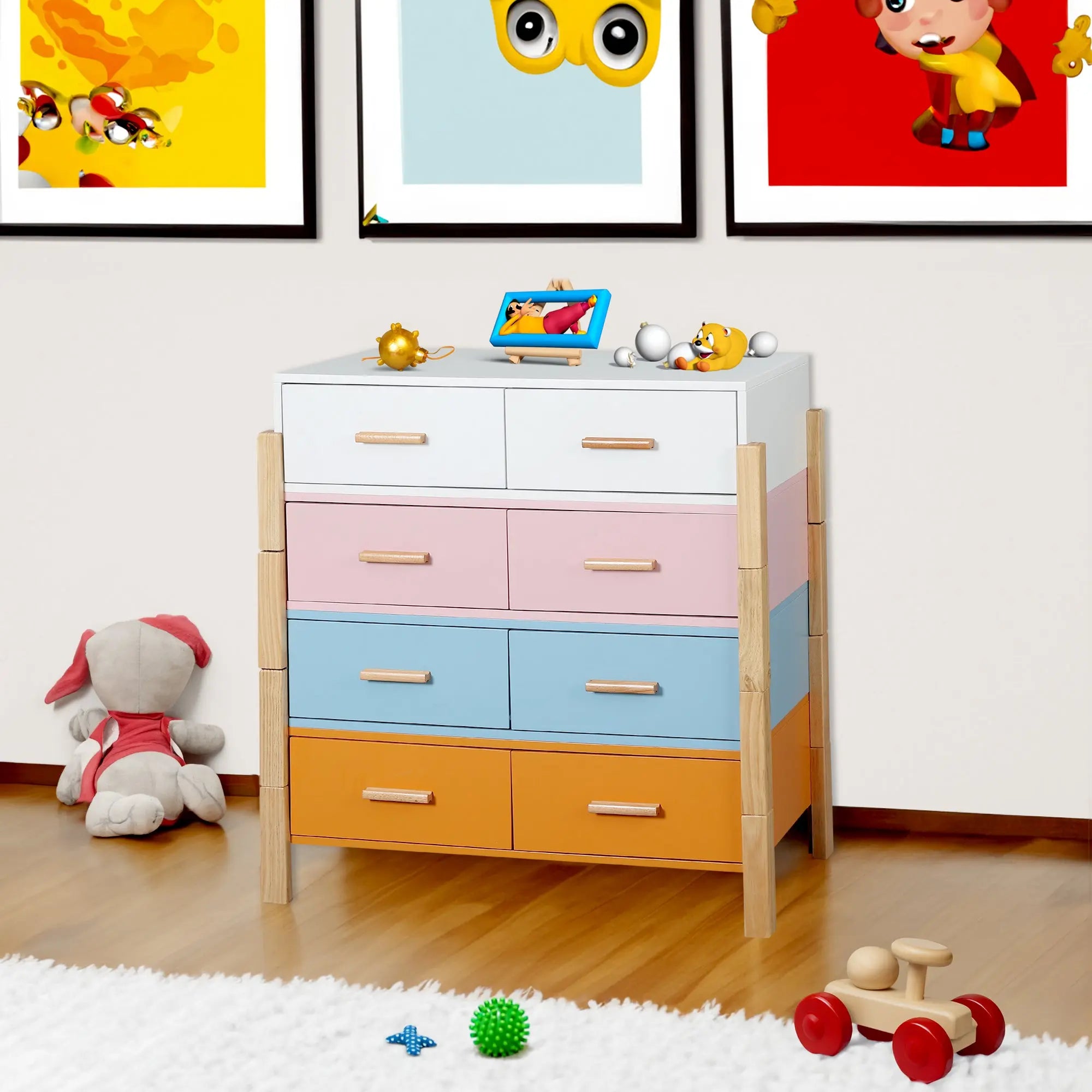 Bellemave® The Colorful Free Combination Cabinet with Storage and Solid Wood Handle Bellemave®