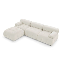 Bellemave 93" L-Shaped Modular Sectional Sofa, Button Tufted Designed and DIY Combination with Reversible Ottoman Bellemave