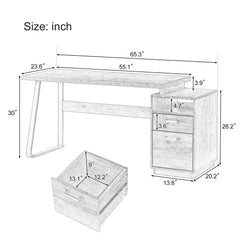 Bellemave® 65" Home Office Computer Desk with Drawers Bellemave®