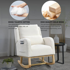 Bellemave Modern Accent Casual Armchair Rocker with One Lumbar Pillow and Two Side Pockets Bellemave