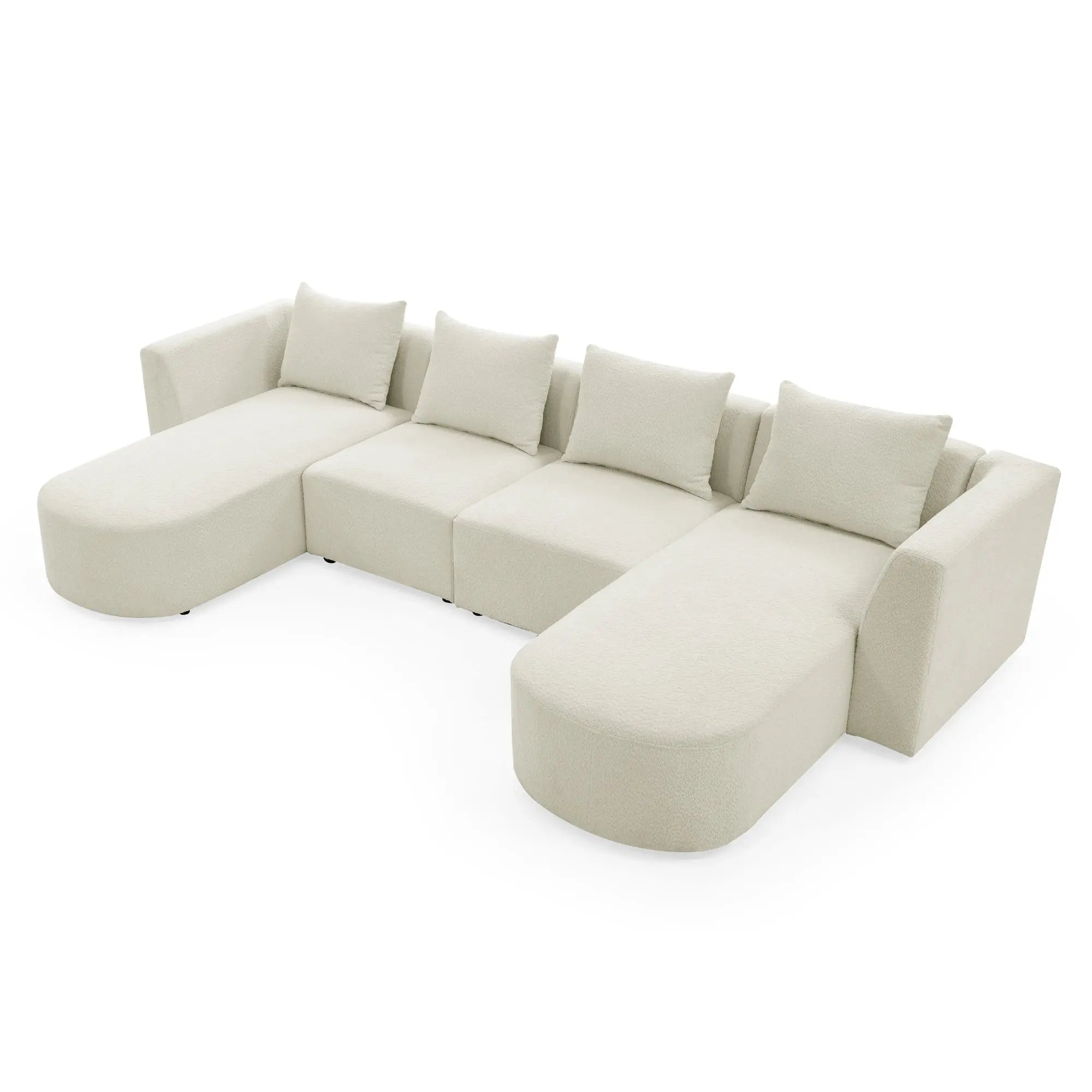 Bellemave 117" U-Shape Sectional Sofa including Two Single Seats and Two Chaises, DIY Combination Bellemave