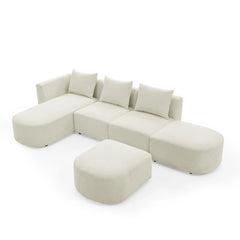 Bellemave 113" L-Shape Sectional Sofa with Left Side Chaise and Ottoman, Modular Sofa, DIY Combination Bellemave