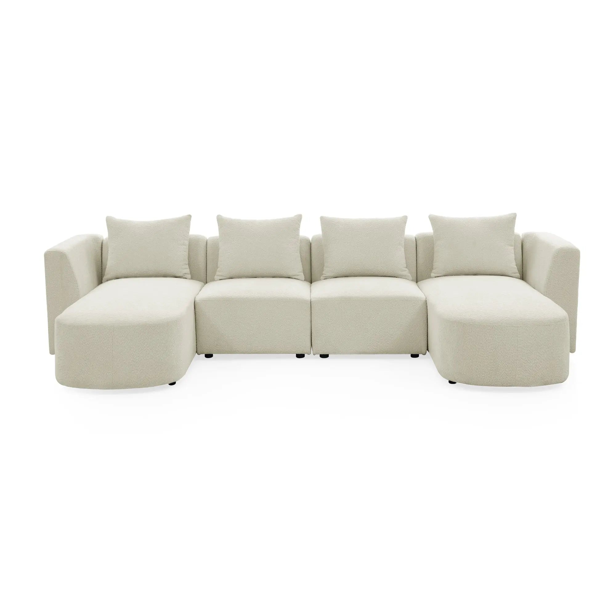 Bellemave 117" U-Shape Sectional Sofa including Two Single Seats and Two Chaises, DIY Combination Bellemave