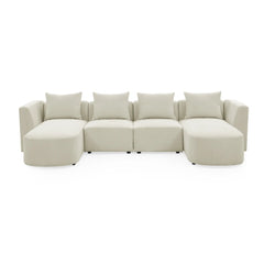 Bellemave 117" U-Shape Sectional Sofa including Two Single Seats and Two Chaises, DIY Combination Bellemave