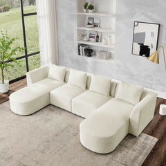 Bellemave 117" U-Shape Sectional Sofa including Two Single Seats and Two Chaises, DIY Combination