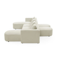 Bellemave 117" U-Shape Sectional Sofa including Two Single Seat, Two Chaises and Two Ottomans, DIY Combination Bellemave