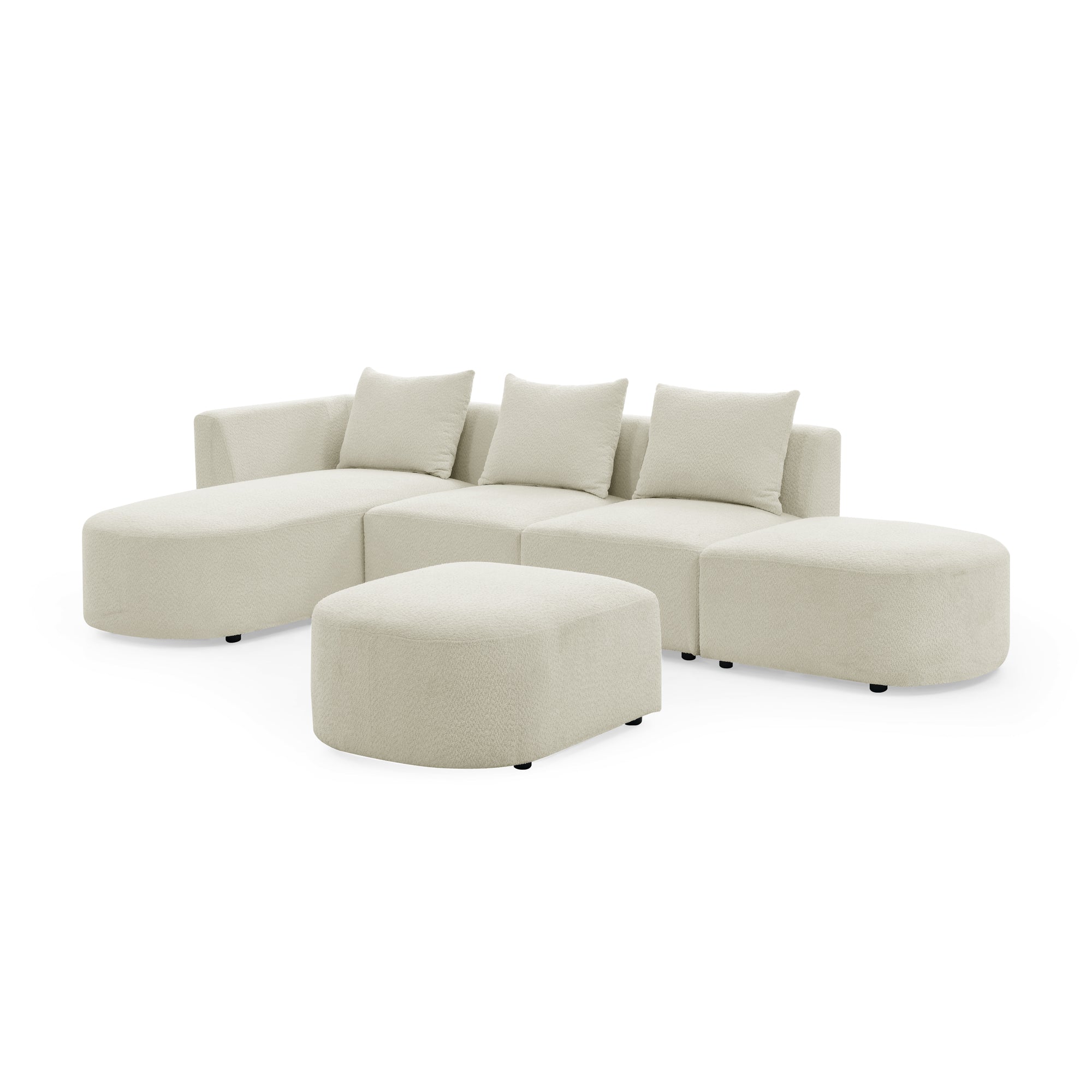 Bellemave 113" L-Shape Sectional Sofa with Left Side Chaise and Ottoman, Modular Sofa, DIY Combination Bellemave