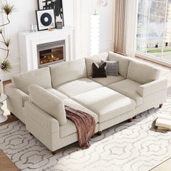 Bellemave 98" Modular Sectional Sofa with Ottoman L Shaped Corner Sectional