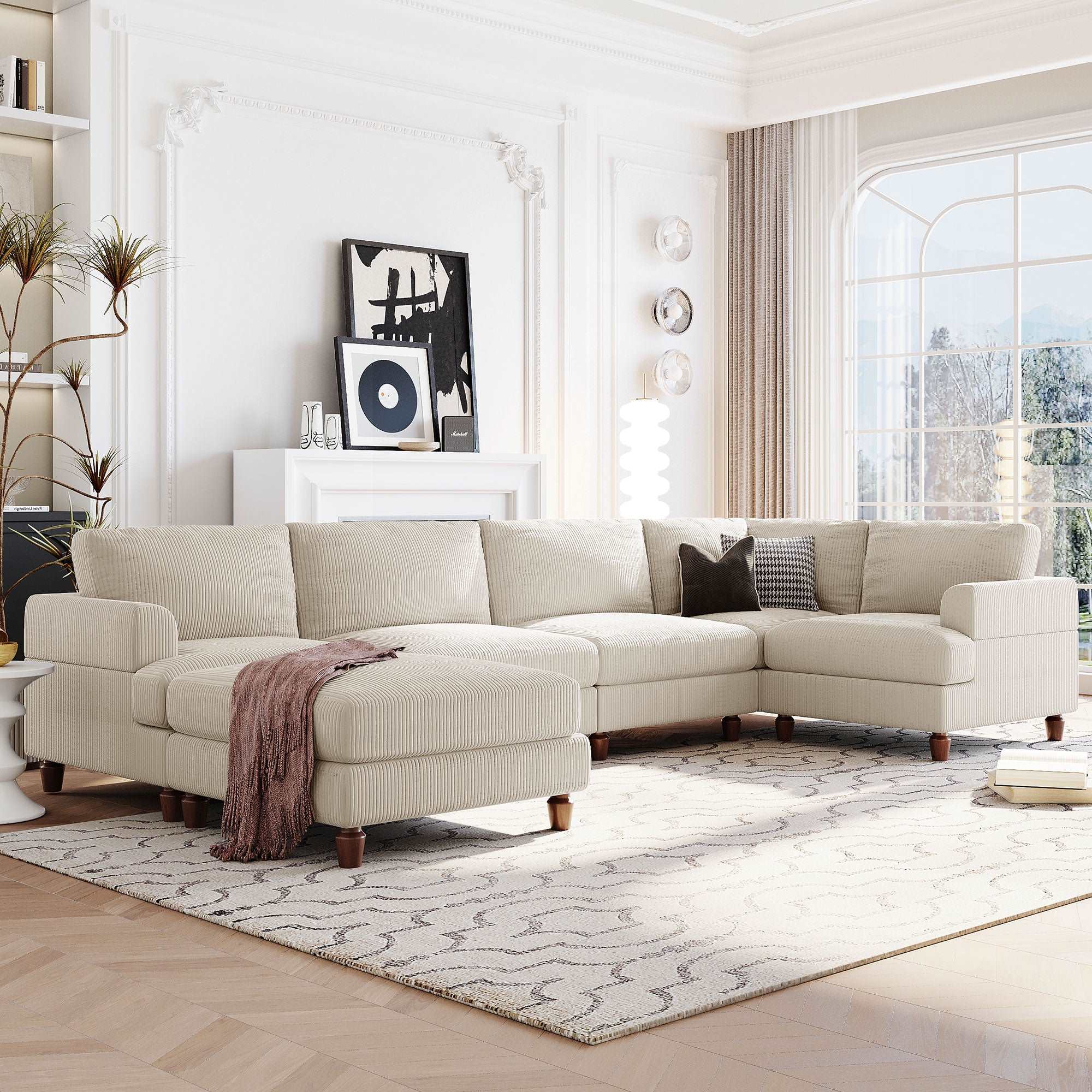 Bellemave 98" Modular Sectional Sofa with Ottoman L Shaped Corner Sectional