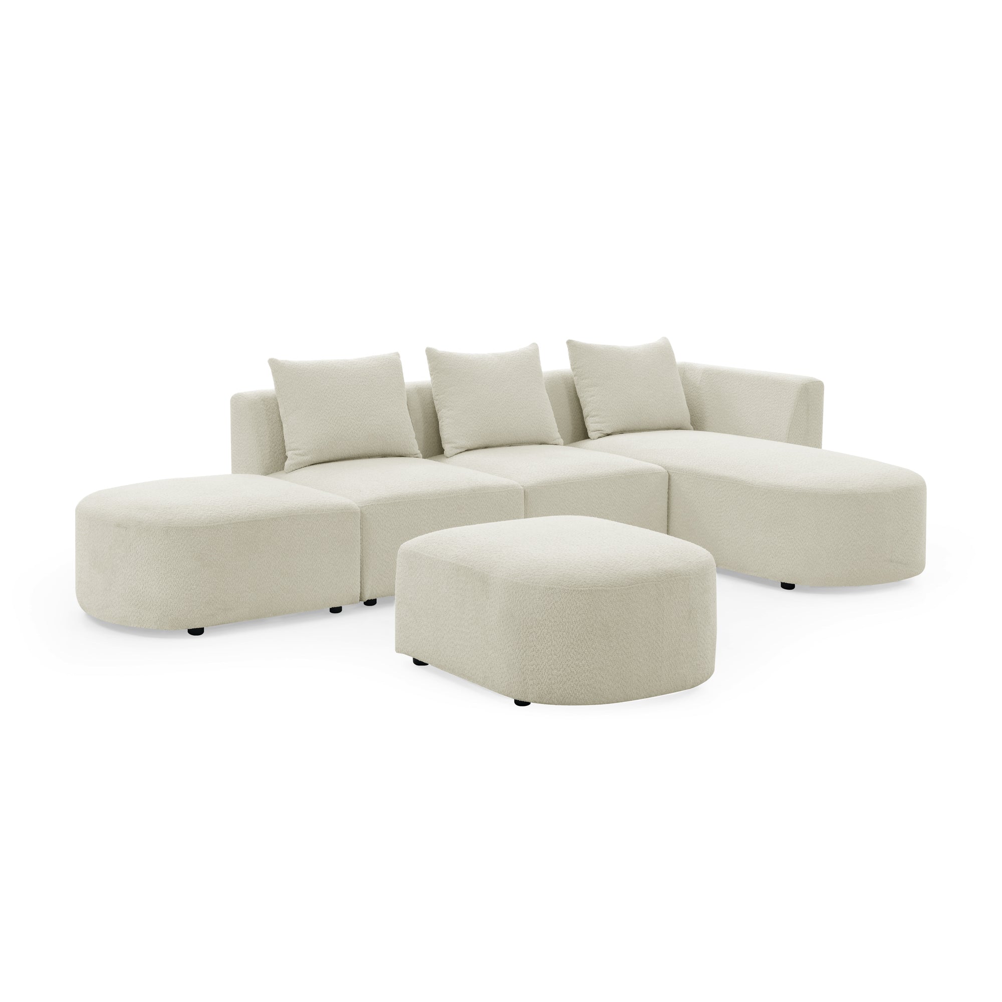 Bellemave 113" L-Shape Sectional Sofa with Right Side Chaise and Ottoman, Modular Sofa, DIY Combination Bellemave
