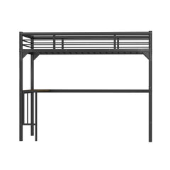 Bellemave® Twin Size Metal Loft Bed with Desk, Ladder and Guardrails Bellemave®