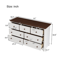 Bellemave® Wooden Captain 6 Drawer Dresse