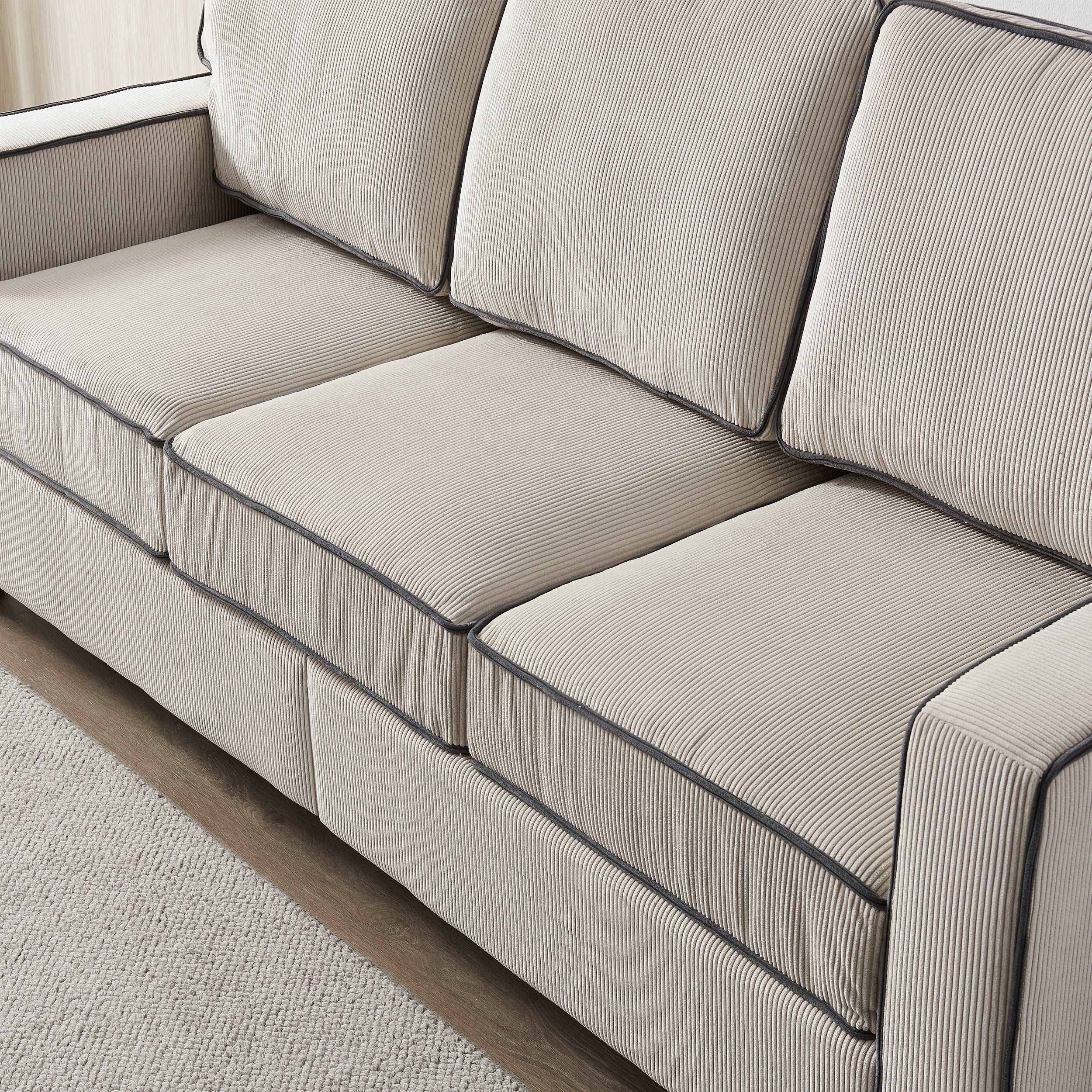 Bellemave 81" Living Room Corduroy Sofa with Storage