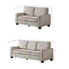 Bellemave Living Room Corduroy Sofa Set 2+3 with Storage