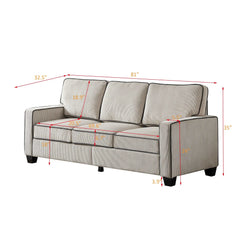 Bellemave 81" Living Room Corduroy Sofa with Storage