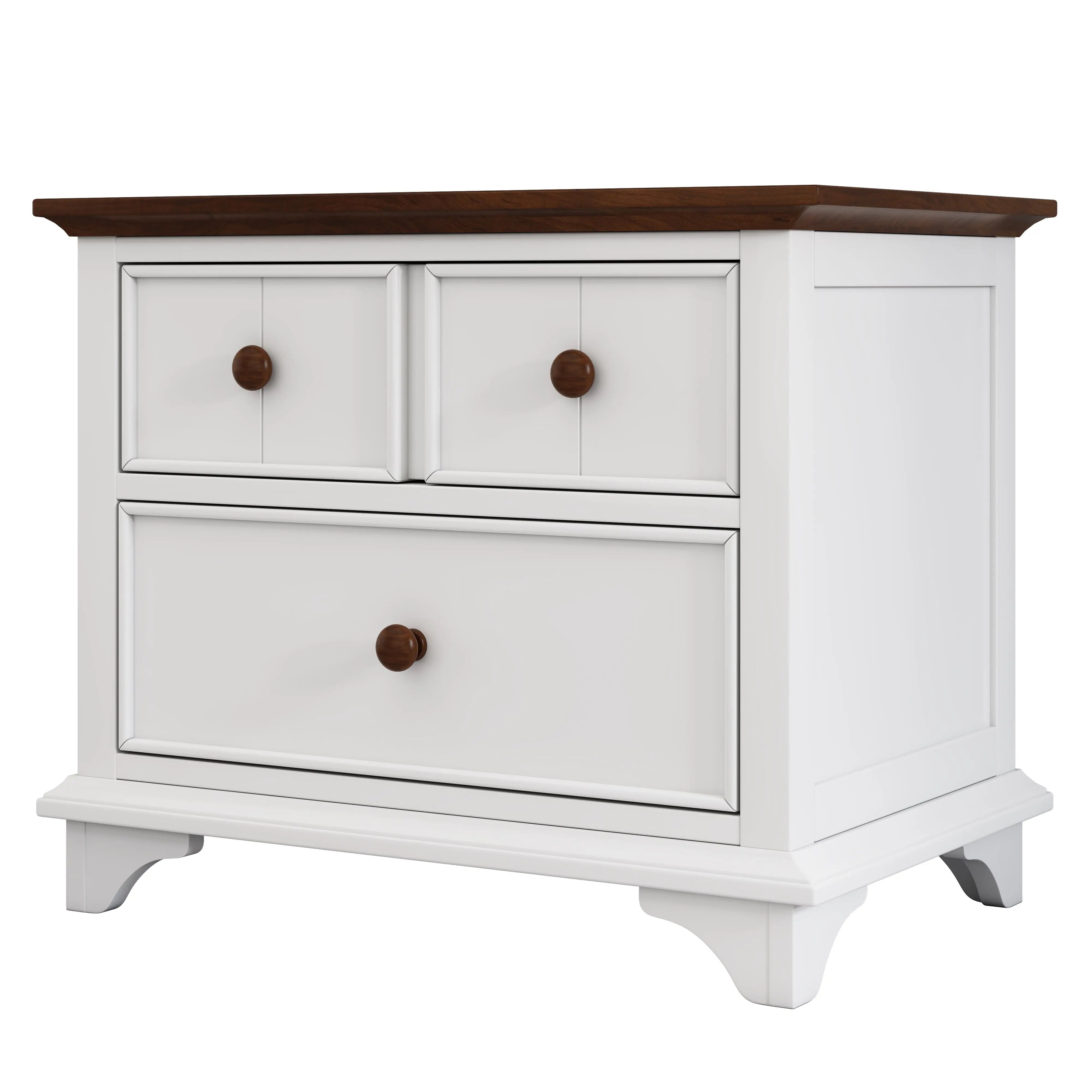 Bellemave Wooden Captain Two-Drawer Nightstand Kids Night Stand End Side Table Bellemave