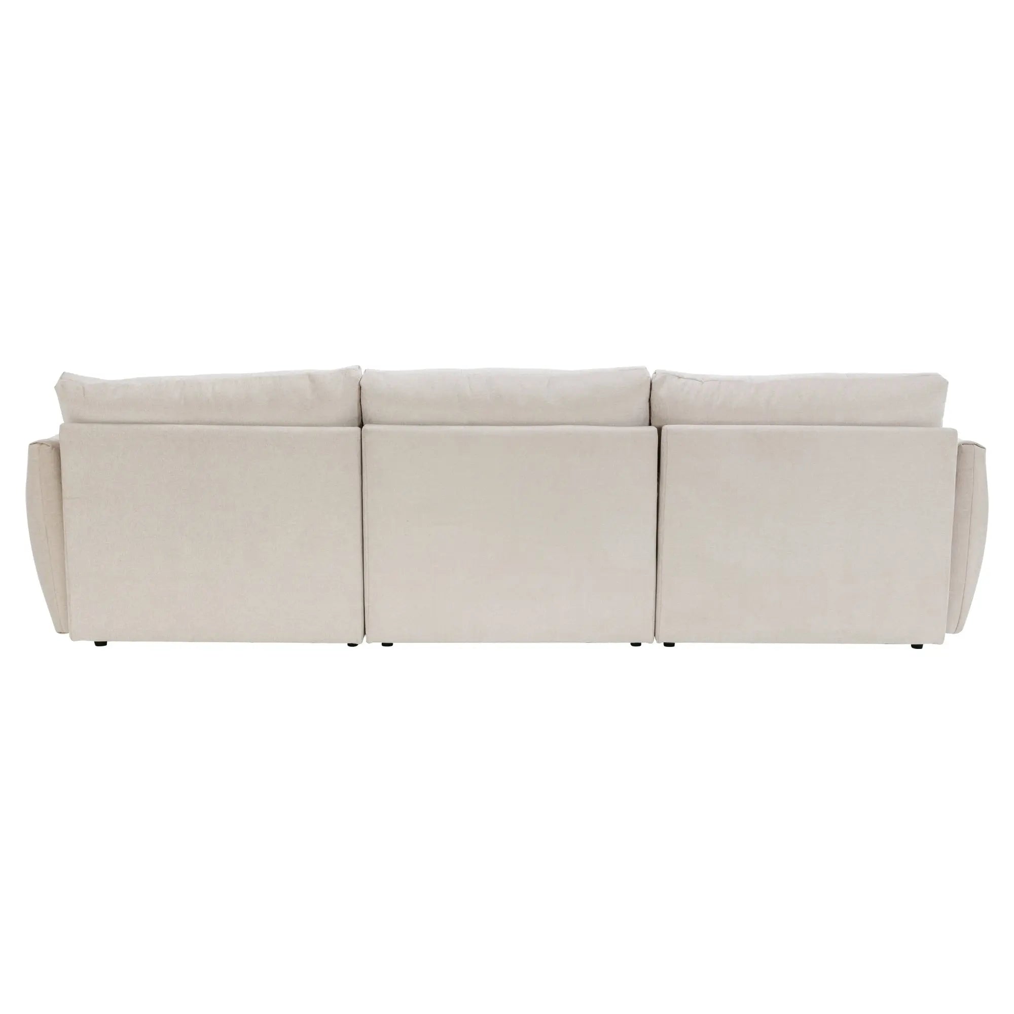 Bellemave® 113.3" Convertible Sectional Sofa Couch 3-Seat L-Shaped Sofa with Movable Ottoman and USB Bellemave