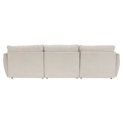 Bellemave® 113.3" Convertible Sectional Sofa Couch 3-Seat L-Shaped Sofa with Movable Ottoman and USB Bellemave