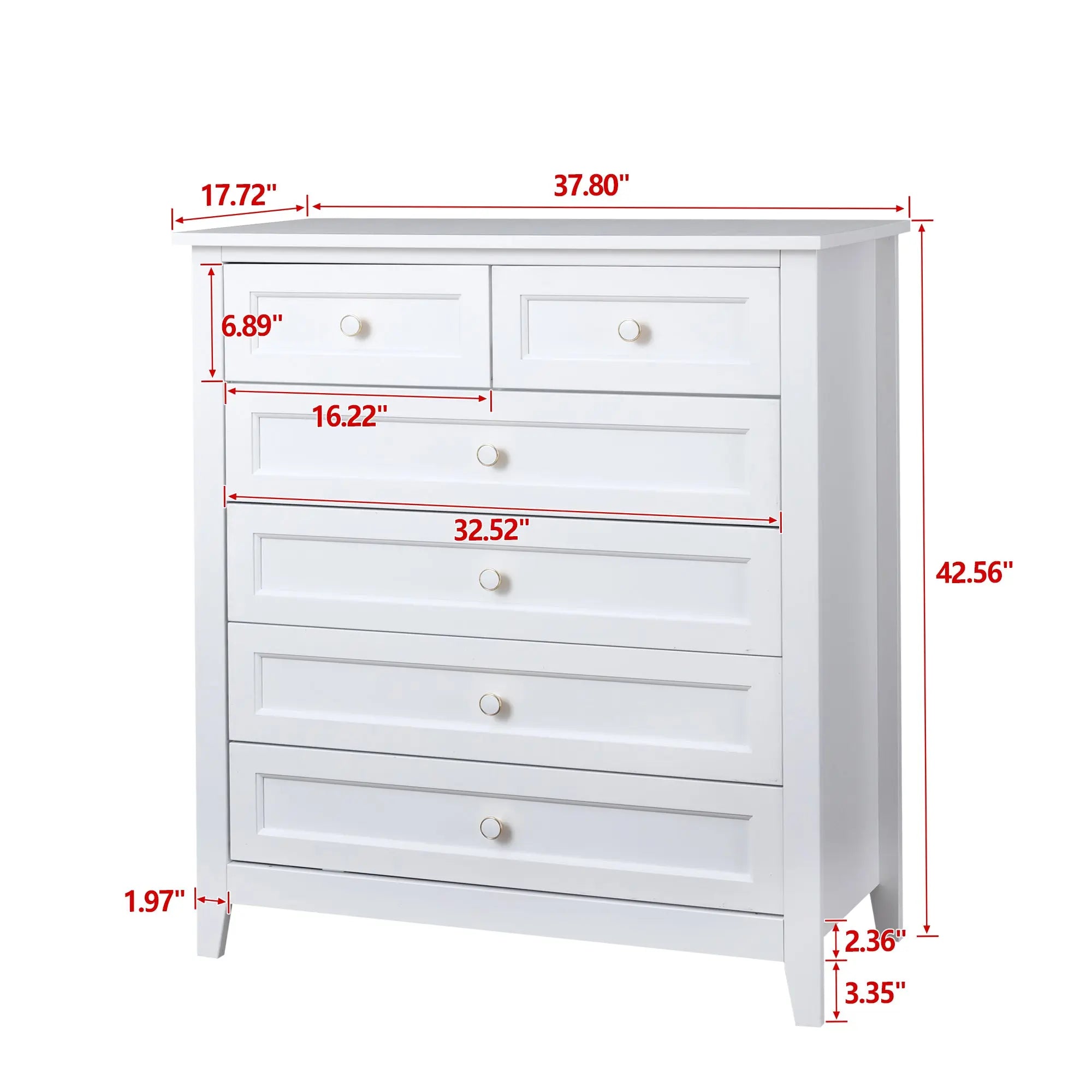 Bellemave Solid Wood Spray-Painted Drawer Dresser Bar Bellemave