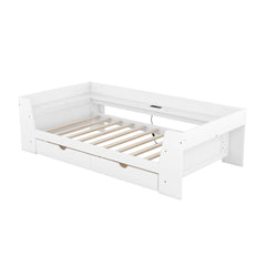 Bellemave® Twin Size Daybed with Shelves, Drawers and Built-In Charging Station Bellemave®