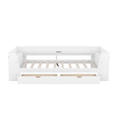 Bellemave® Twin Size Daybed with Shelves, Drawers and Built-In Charging Station Bellemave®