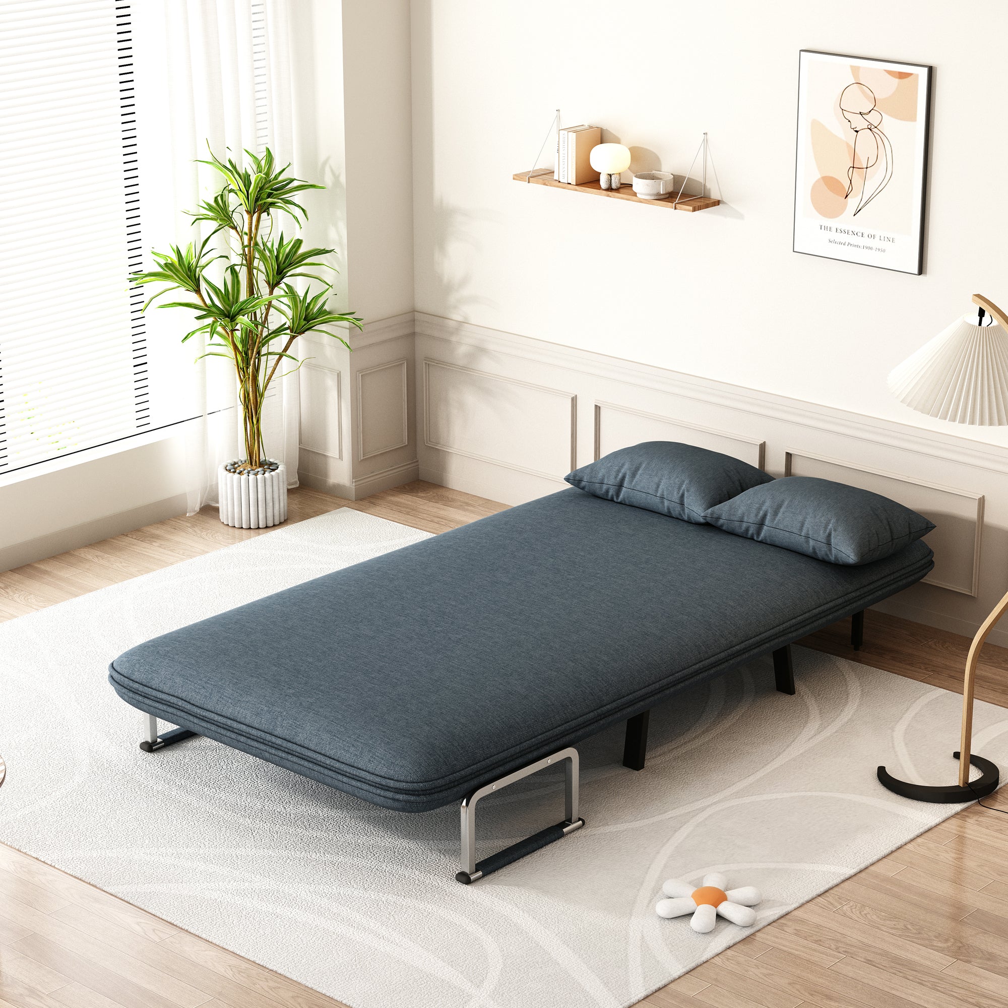 Bellemave® Tri-Fold Sofa Bed with Adjustable Backrest & Pillow, with Sturdy Steel Frame Bellemave®