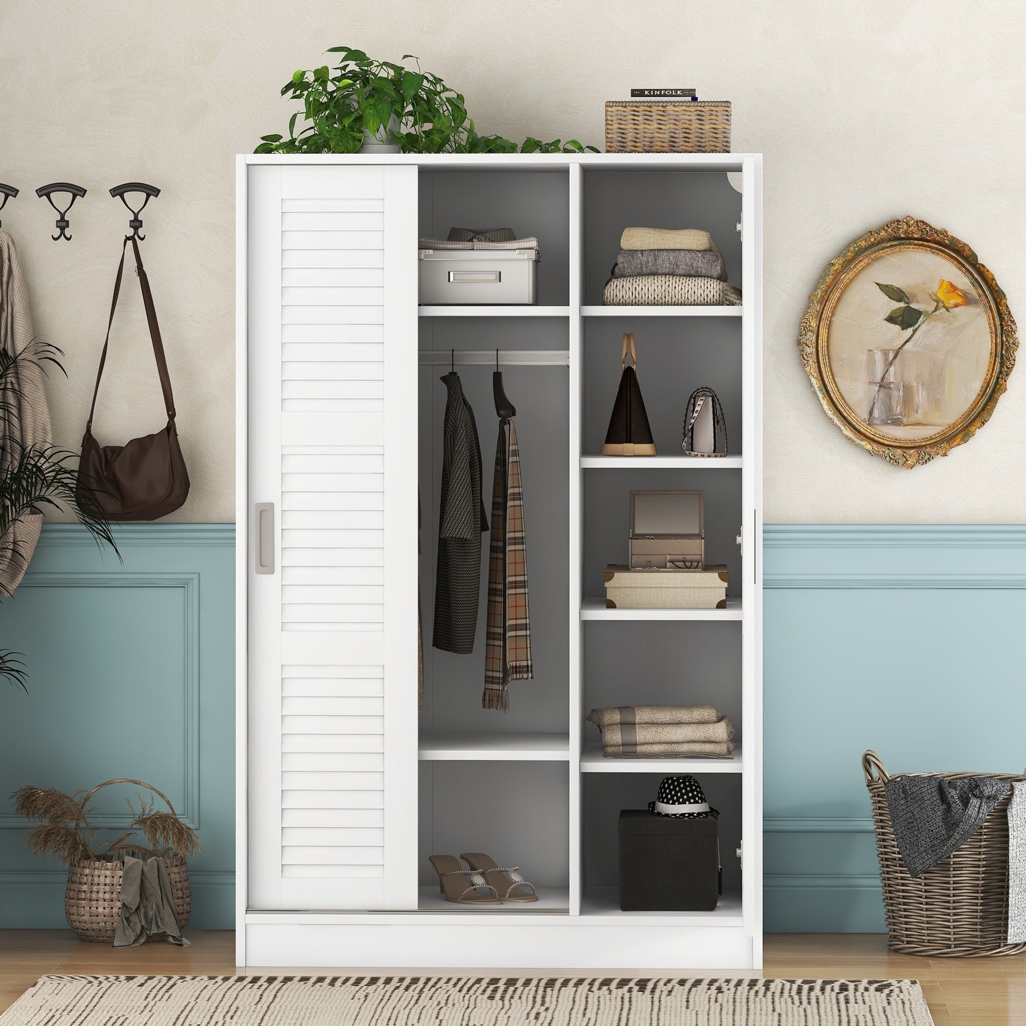 Bellemave® 3-Door Shutter Wardrobe with Shelves Bellemave®