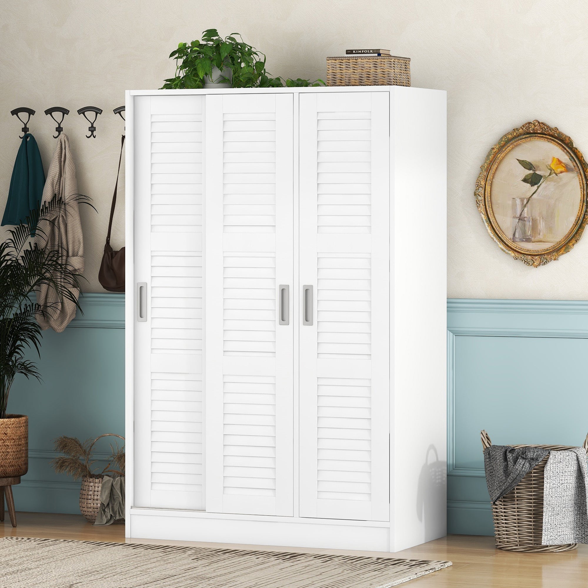 Bellemave® 3-Door Shutter Wardrobe with Shelves Bellemave®