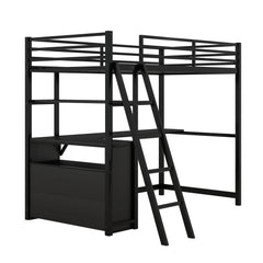 Bellemave® Twin Size Loft Bed with Desk and Shelves, Two Built-in Drawers Bellemave®