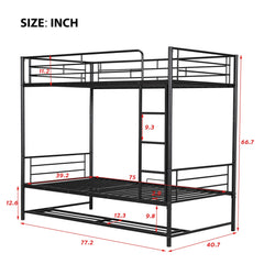 Bellemave® Metal Bunk Bed with Shelf and Guardrails Bellemave®