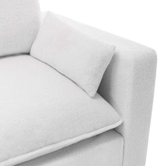 Bellemave 87.7" Teddy Fabric 3 Seat Sofa with Removable Back and Seat Cushions and 2 pillows