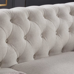 Bellemave 88.5" Chesterfield Sofa Linen Fabric Bellemave