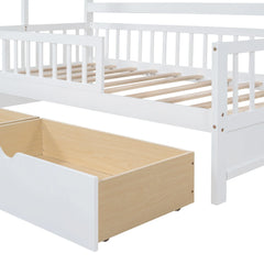 Bellemave® Wooden House Bed with 2 Drawers and Storage Shelf Bellemave®