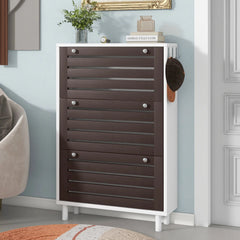 Bellemave® Minimalist Slim Shoe Cabinet with Hanging Hooks,3 Flip Drawers and Adjustable Panel Bellemave®